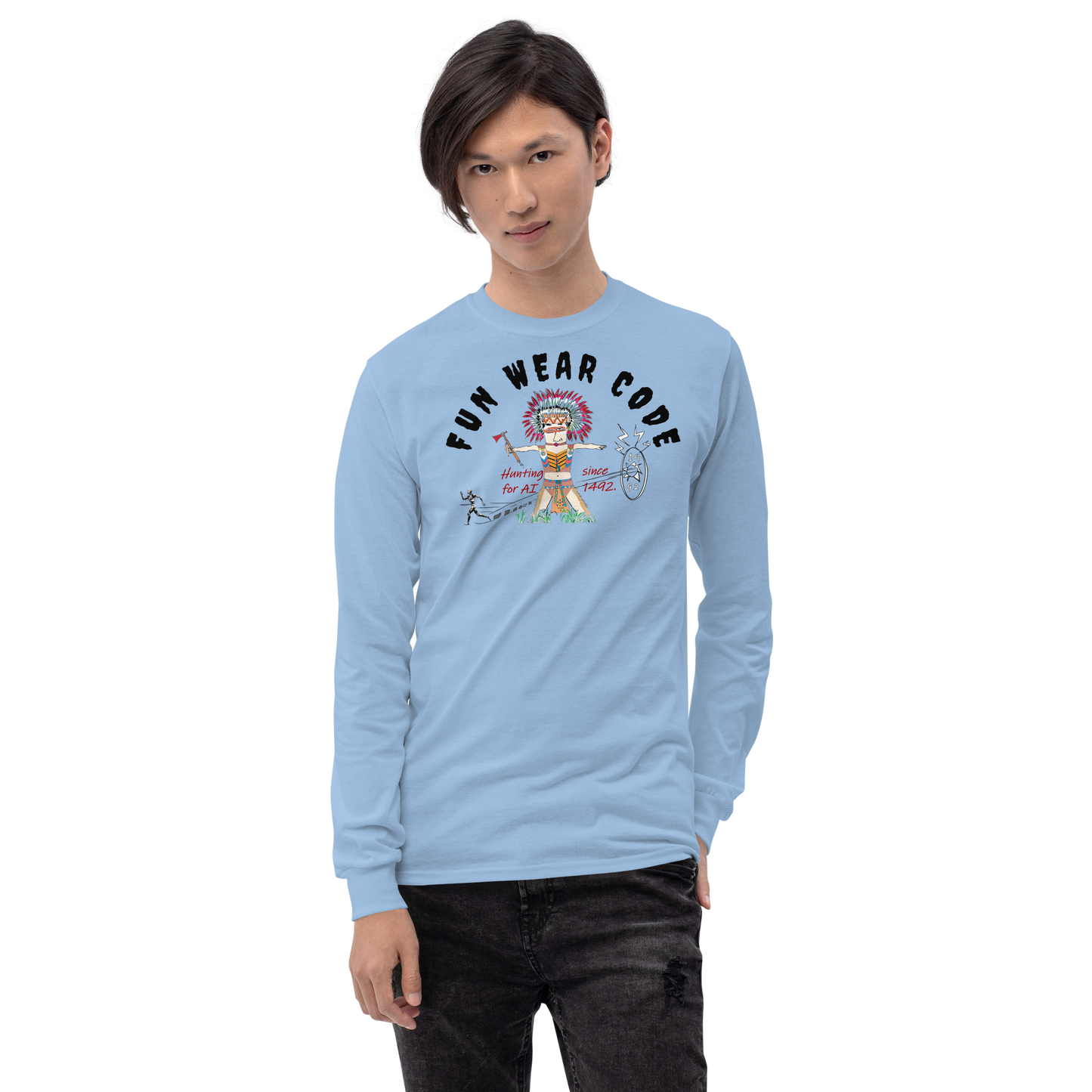 Cozy Long Sleeve Sweatshirt – Special Edition American Indian Graphic Sweatshirt | FunWearCode