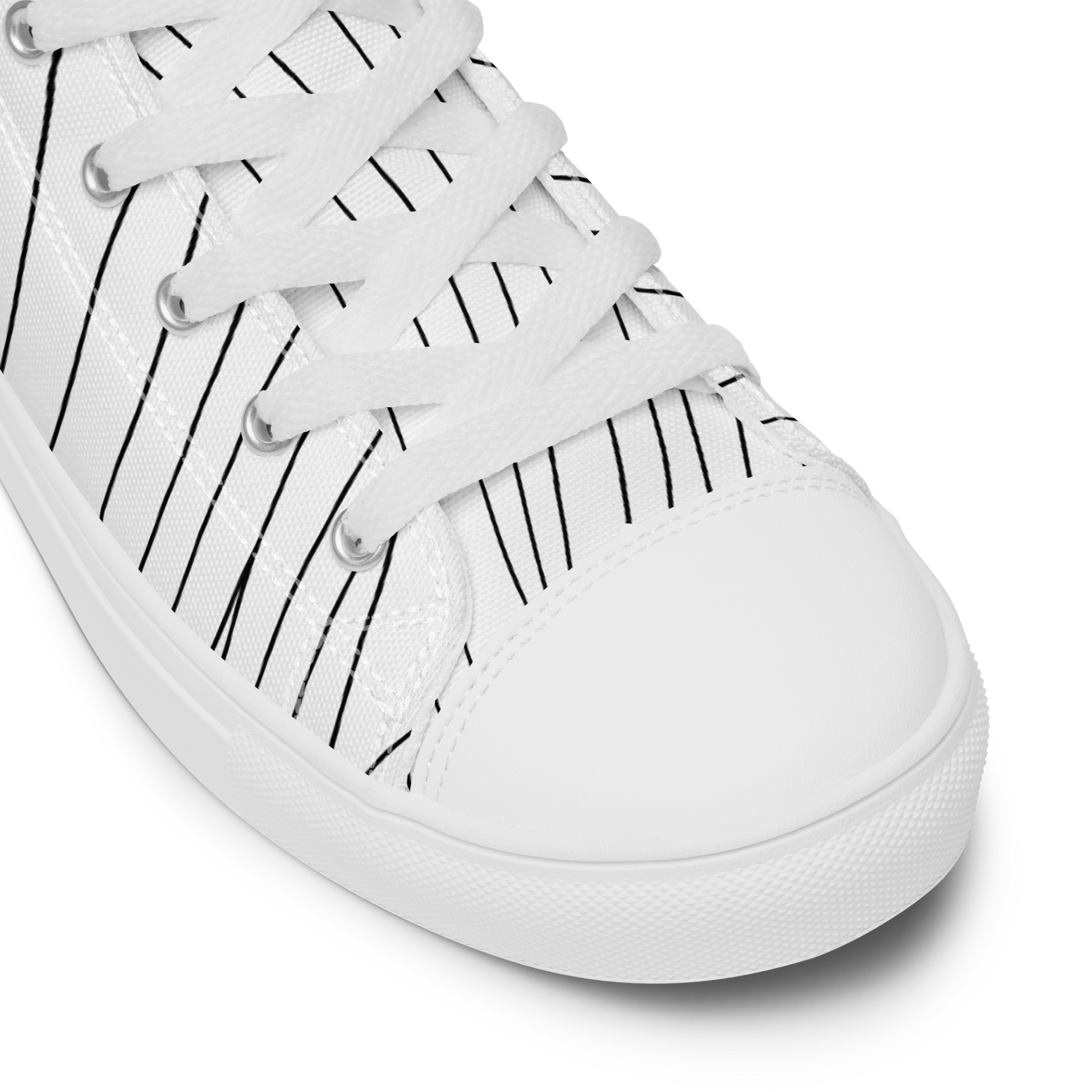 White black stripe sneaker with black line pattern on a white background