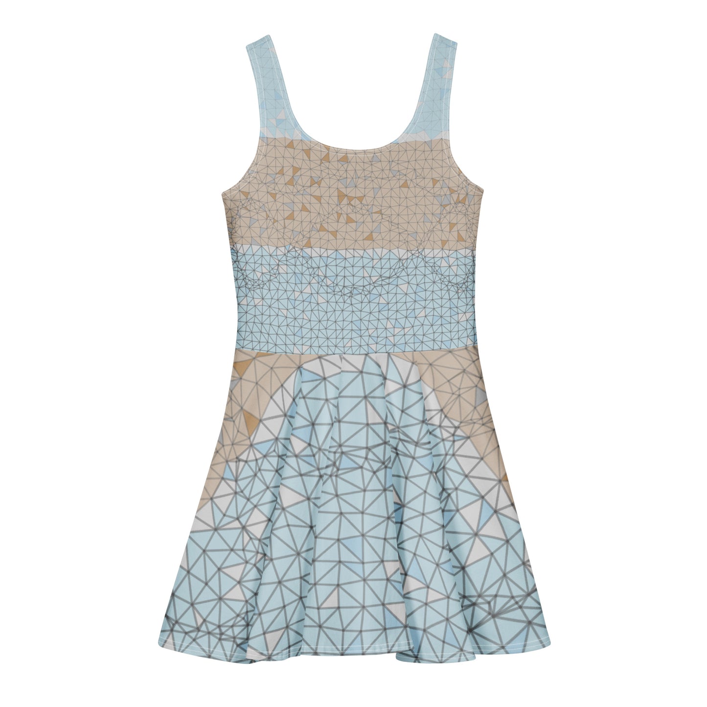 Dress with geometric pattern on a white background