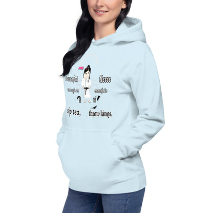 Judo Lady Graphic Cartoon Hoodie – Fun Martial Arts Sweatshirt | FunWearCode