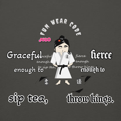 Judo Lady Graphic Cartoon Hoodie – Fun Martial Arts Sweatshirt | FunWearCode