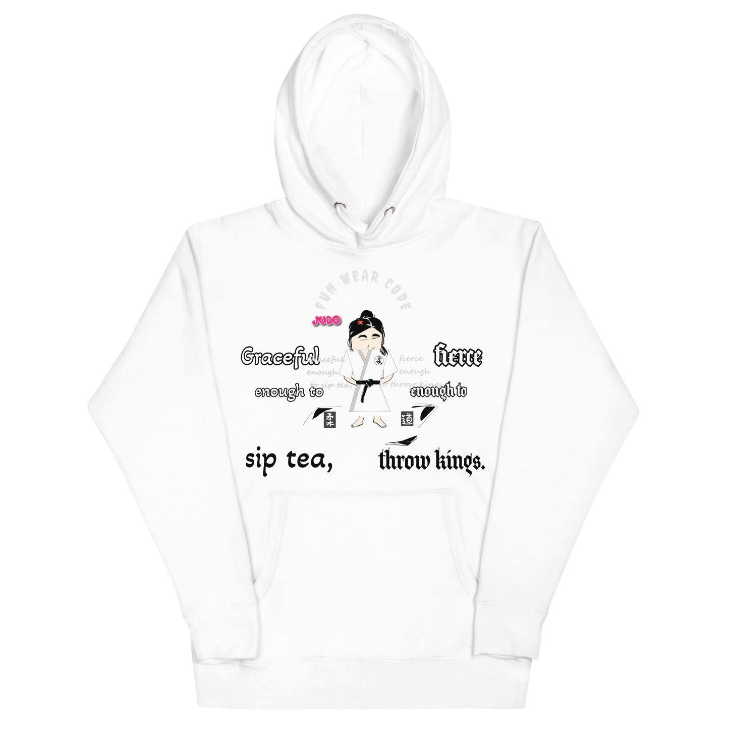 Judo Lady Graphic Cartoon Hoodie – Fun Martial Arts Sweatshirt | FunWearCode