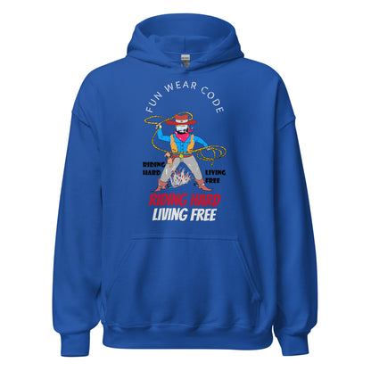 Unisex Cowboy Graphic Hoodie – Vintage Western Style Design | FunWearCode