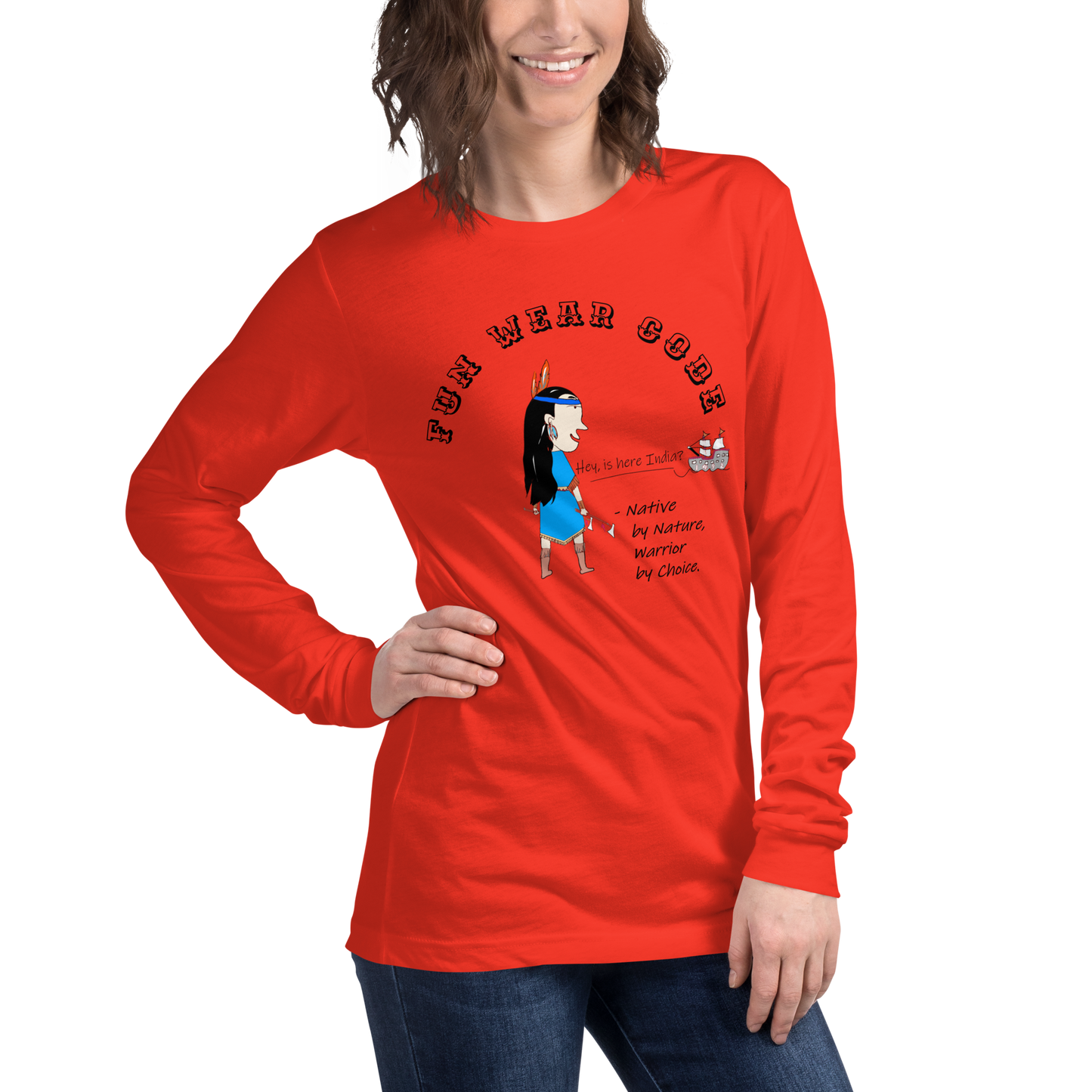 Cozy Long Sleeve Sweatshirt – Special Edition American Indian Graphic Sweatshirt | FunWearCode