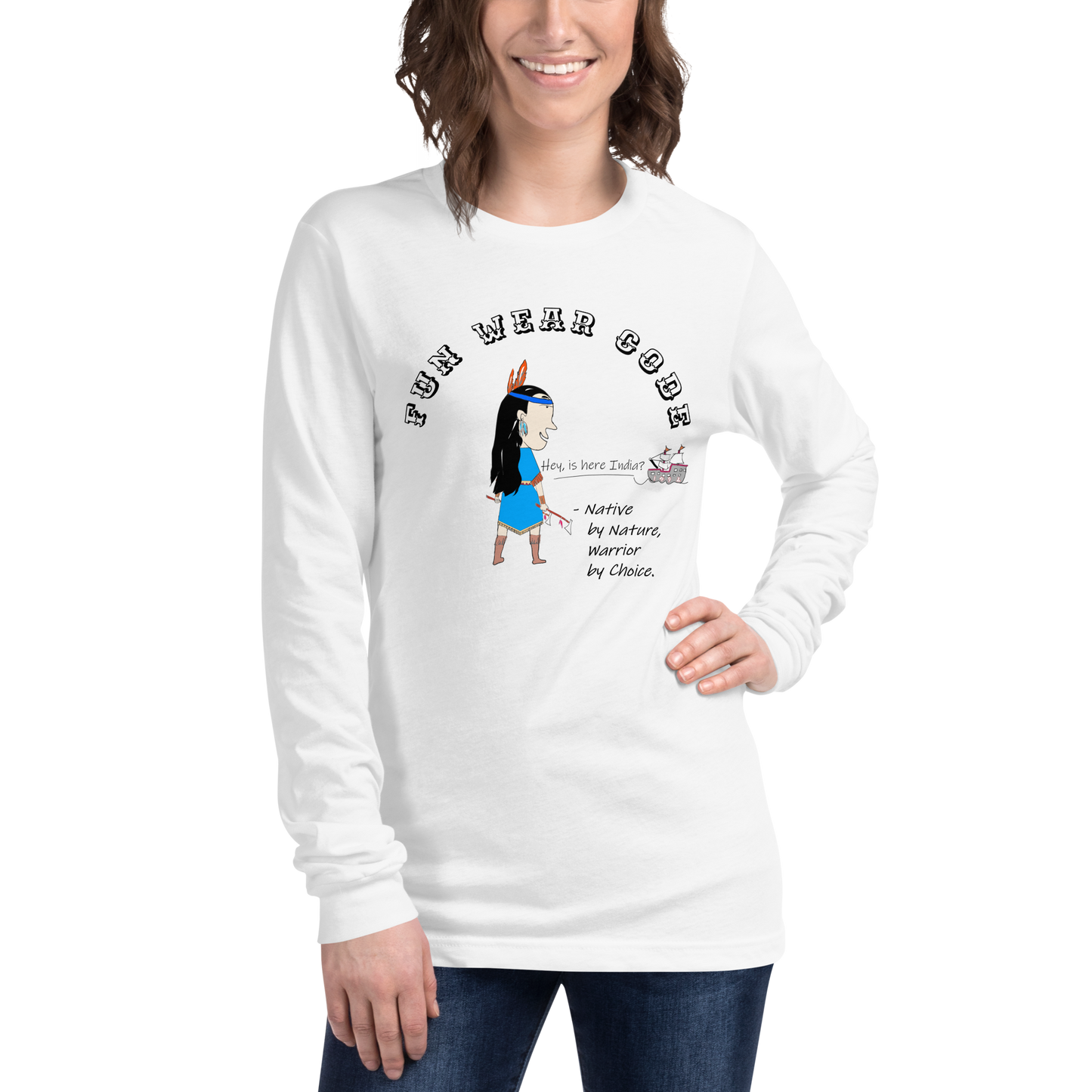 Cozy Long Sleeve Sweatshirt – Special Edition American Indian Graphic Sweatshirt | FunWearCode