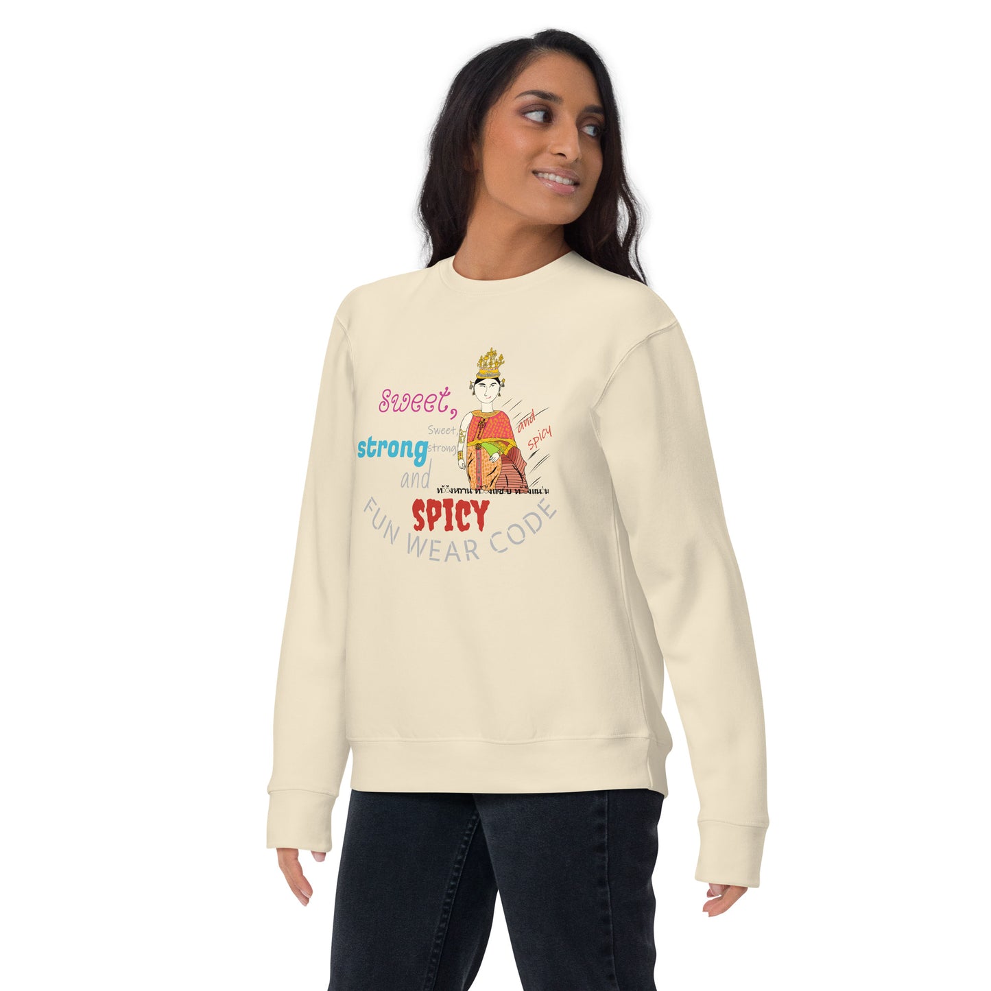 Premium Long Sleeve T-Shirt - Playful Thai Woman Graphic Tee | FunWearCode