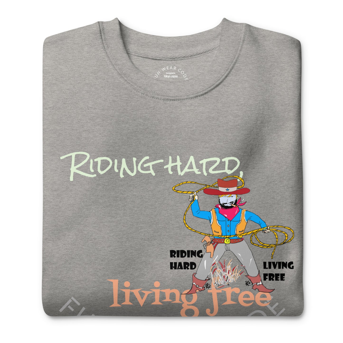 Premium Cozy Long Sleeve T-shirt – Classic Cowboy Graphic Sweatshirt | FunWearCode