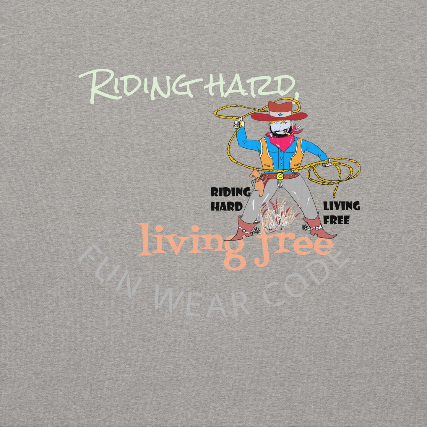 Premium Cozy Long Sleeve T-shirt – Classic Cowboy Graphic Sweatshirt | FunWearCode