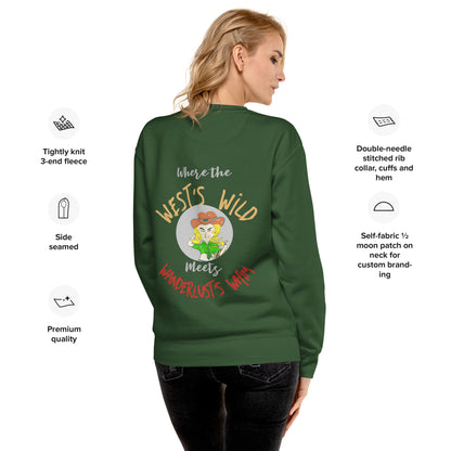 Premium Cozy Long Sleeve T-shirt – Classic Cowgirl Graphic Sweatshirt | FunWearCode