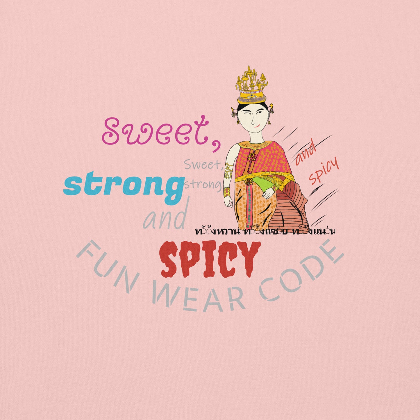 Premium Long Sleeve T-Shirt - Playful Thai Woman Graphic Tee | FunWearCode