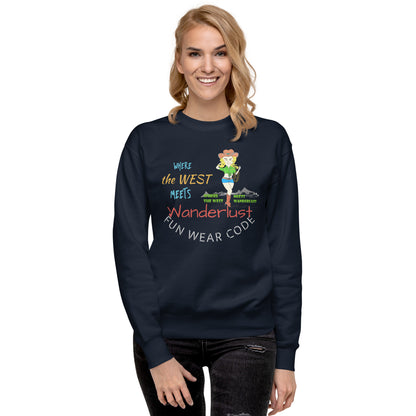 Premium Cozy Long Sleeve T-shirt – Classic Cowgirl Graphic Sweatshirt | FunWearCode