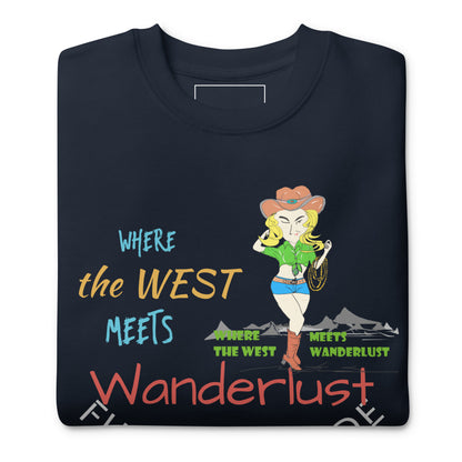 Premium Cozy Long Sleeve T-shirt – Classic Cowgirl Graphic Sweatshirt | FunWearCode