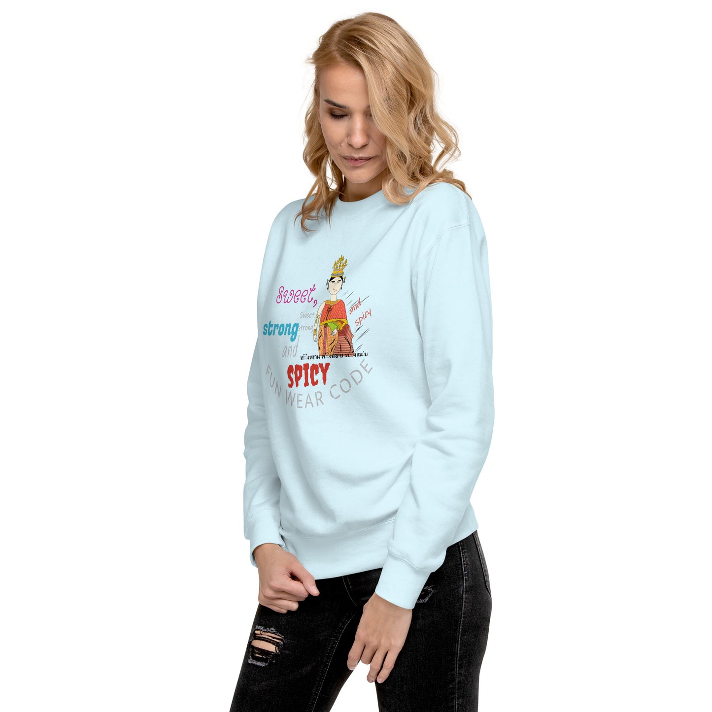 Premium Long Sleeve T-Shirt - Playful Thai Woman Graphic Tee | FunWearCode
