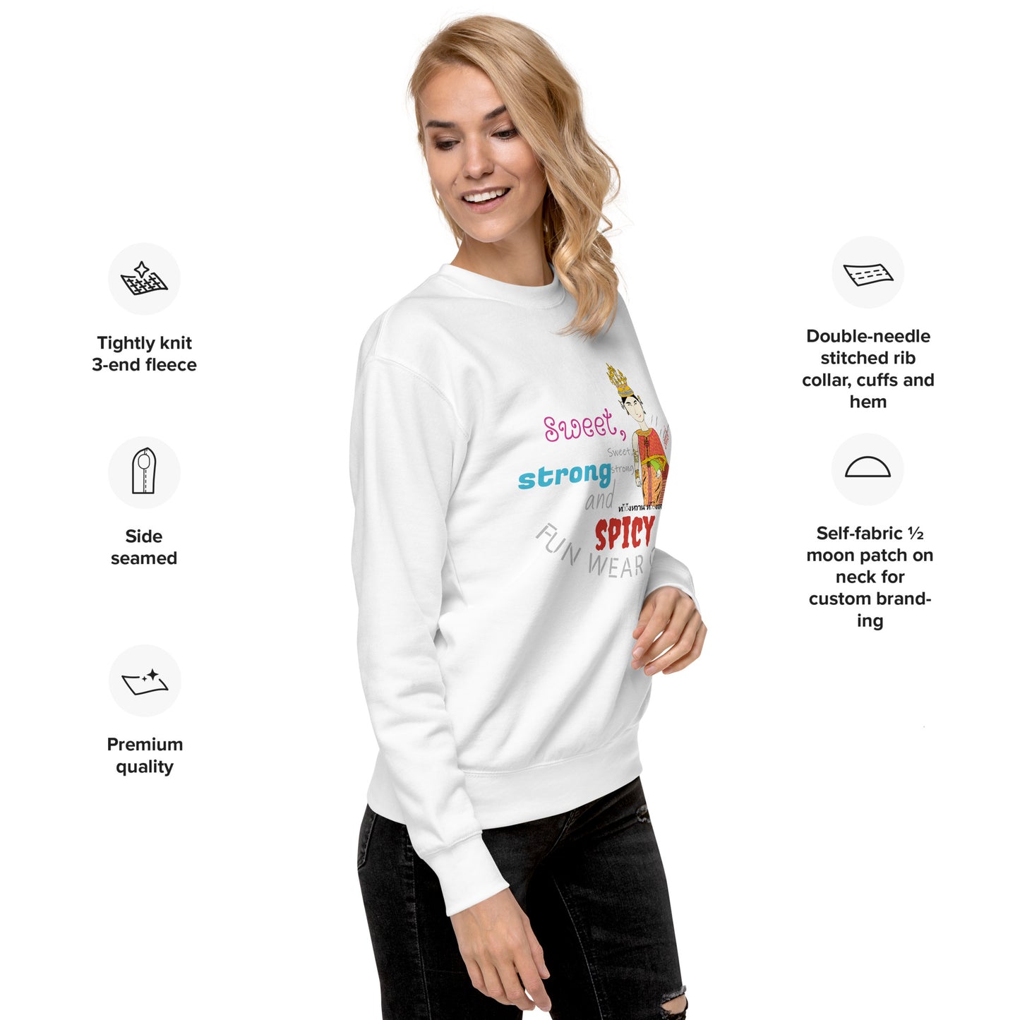 Premium Long Sleeve T-Shirt - Playful Thai Woman Graphic Tee | FunWearCode