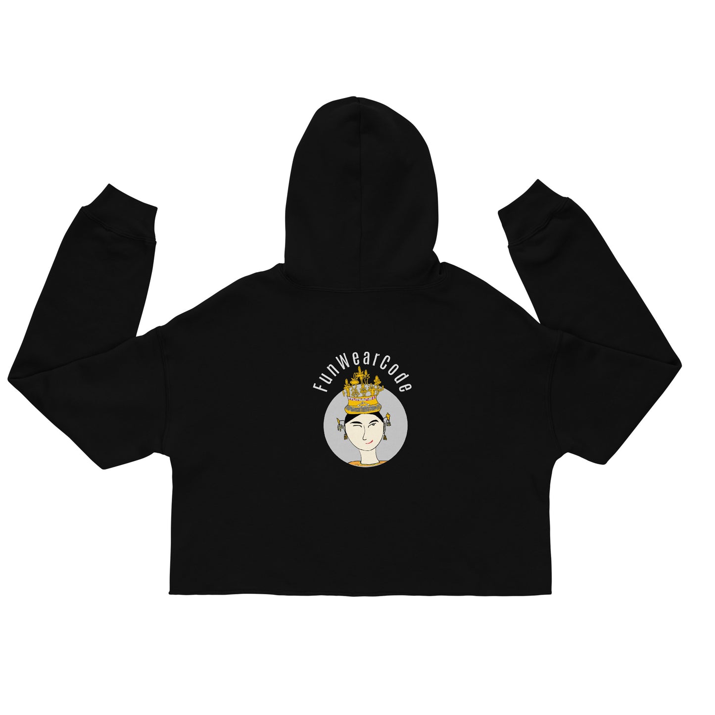 Trendy & Cozy Woman Crop Hoodie – Playful & Bold Thai Iconic Design | FunWearCode