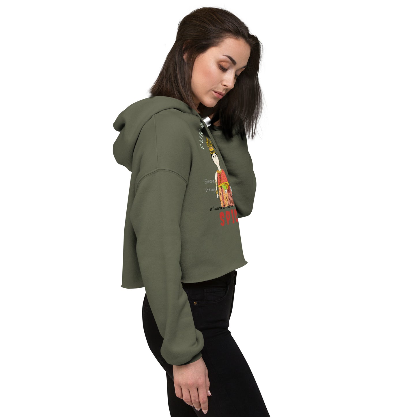 Trendy & Cozy Woman Crop Hoodie – Playful & Bold Thai Iconic Design | FunWearCode